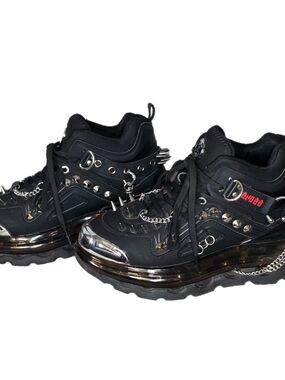 SHOES 53045 Bump’Air High Top Black Gothic Platform Sneakers Size EVR 40